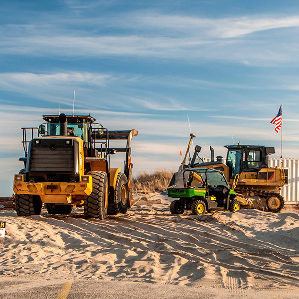 An image of two tractors.