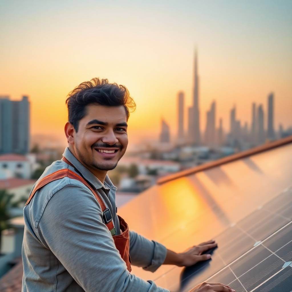 An image that represents business growth for a solar company in Dubai through digital marketing.