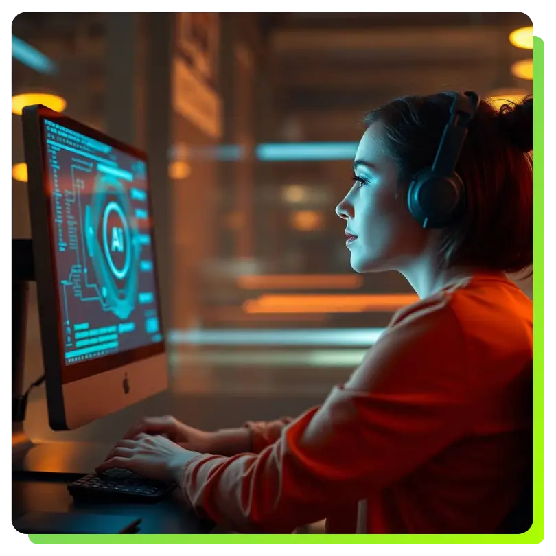 A finance manager looking at her n8n automation workflows